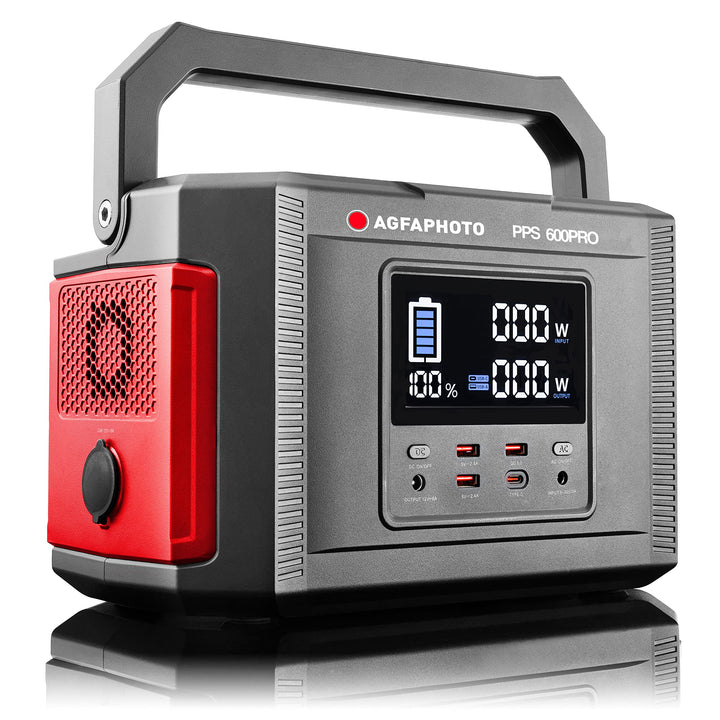 AgfaPhoto Powerstation PPS 600 Pro 644 Wh Power Bank Outdoor 650 Watt (1kW Spitze) Stromspeicher mit