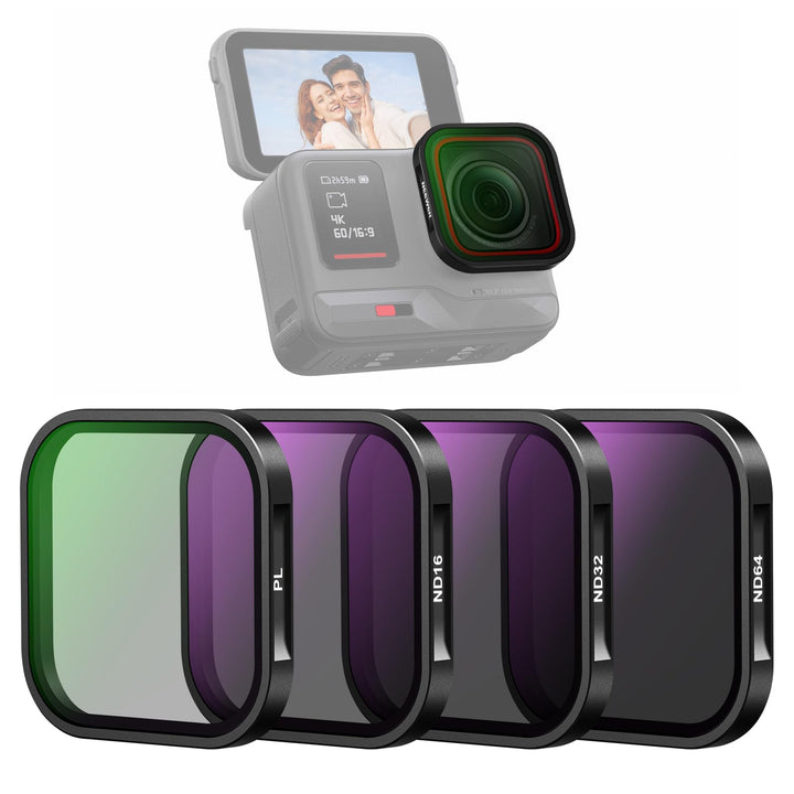 NEEWER ND & CPL Filter Set Kompatibel mit Insta360 Ace Pro, ND16 ND32 ND64 CPL 4er Pack Action Kamer