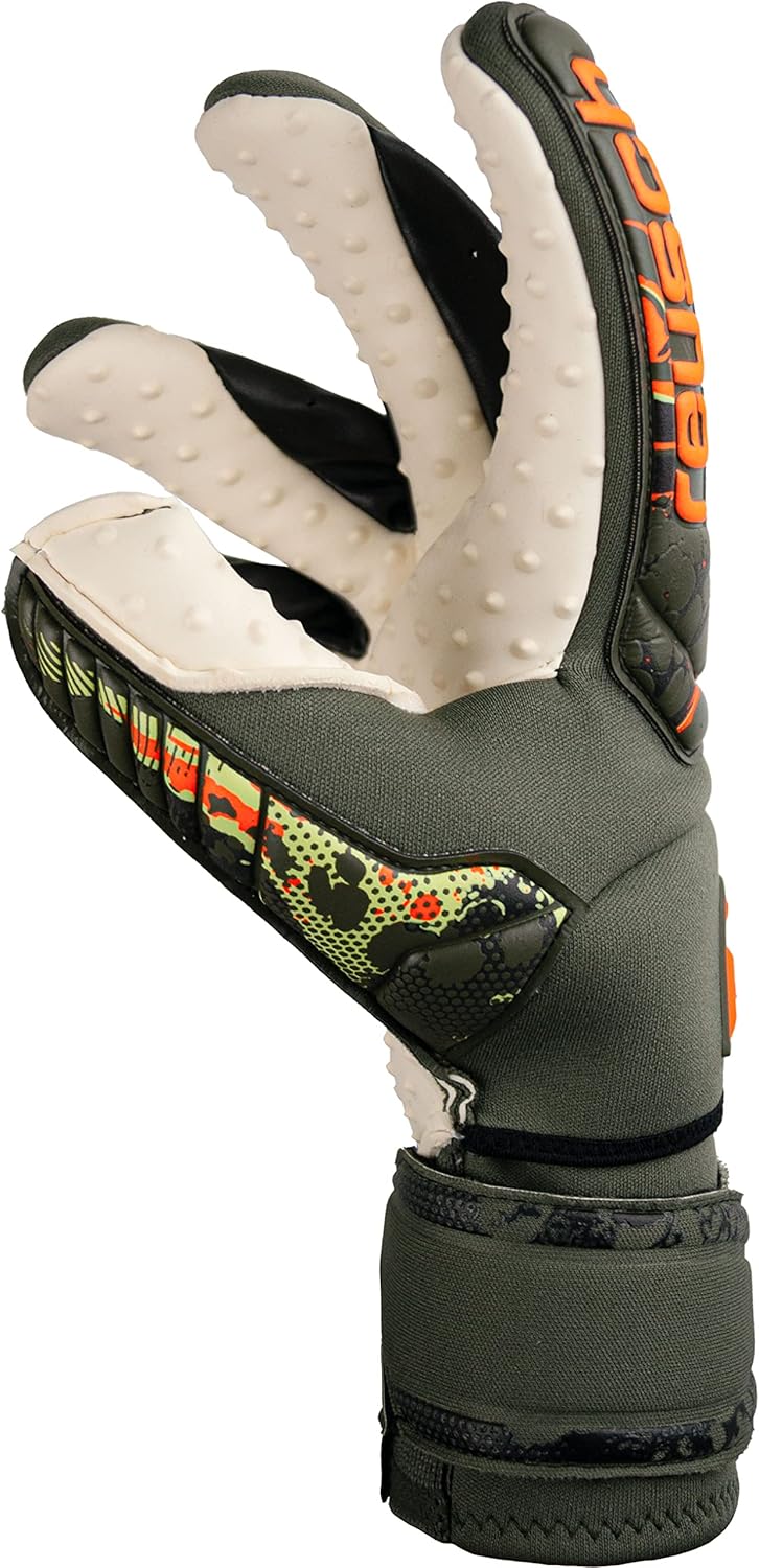 Reusch Attrakt Speedbump Ortho-tec warthandschuhe 8.5 Desert Green / Shock orng, 8.5 Desert Green /