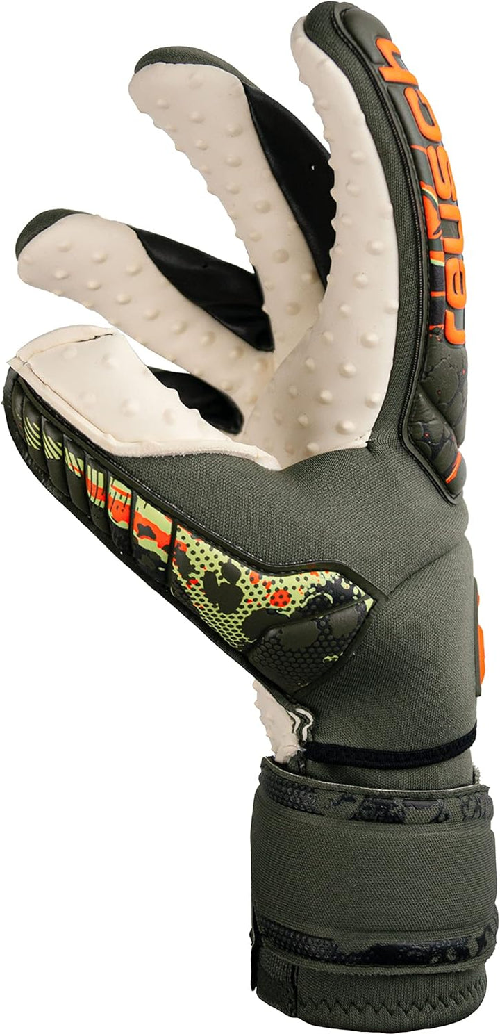 Reusch Attrakt Speedbump Ortho-tec warthandschuhe 8.5 Desert Green / Shock orng, 8.5 Desert Green /