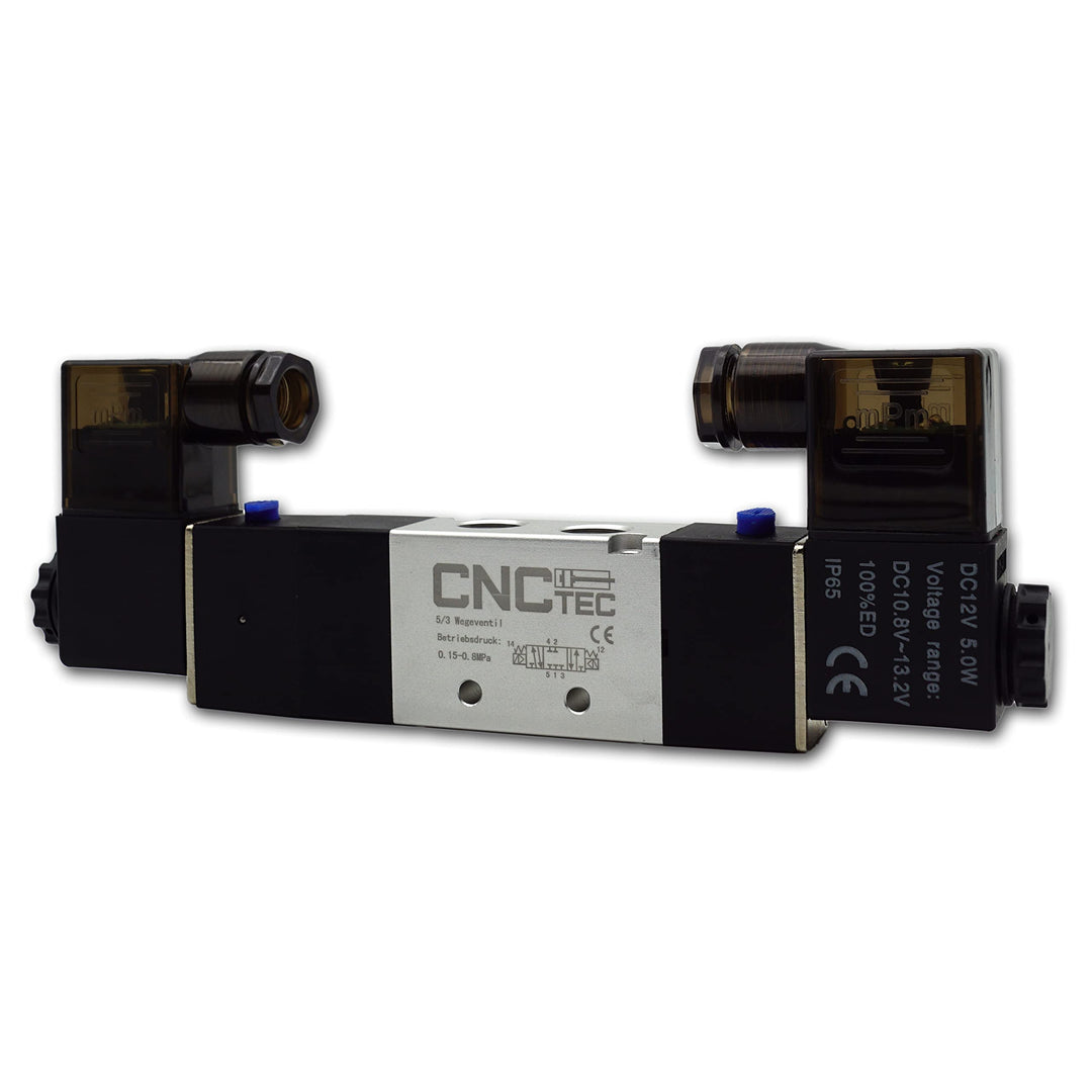 Pneumatik Magnet- Wegeventil 5/3 Wegeventil 1/4" 12 Volt DC (5/3 Wege 1/4" 12 Volt DC) 5/3 Wege 1/4