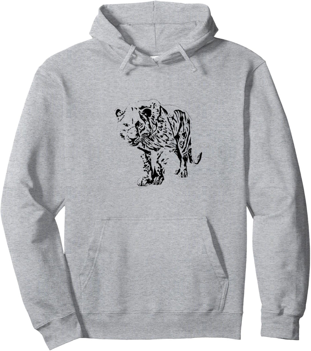 Tiger Motiv Raubkatzen Katzen Dschungel Krallen Zähne Tiger Pullover Hoodie