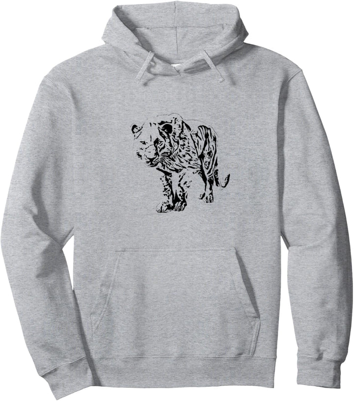 Tiger Motiv Raubkatzen Katzen Dschungel Krallen Zähne Tiger Pullover Hoodie