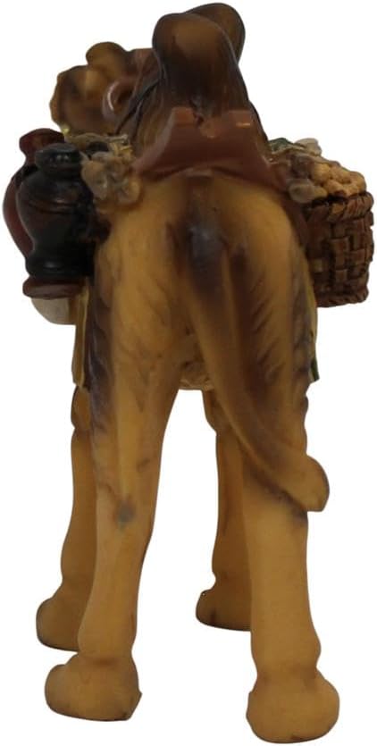 ZICOM Krippenfigur Miniaturfigur Kamel mit Gepäck Höhe 7cm handbemalt Polyresin, Modellbau Puppenhau
