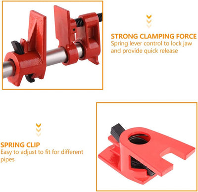 4 Set Schraubzwingen, 3/4 zoll Rohrschraubzwinge Schnellspanner Holzschreiner Klemmen Rohrklemmen Sc