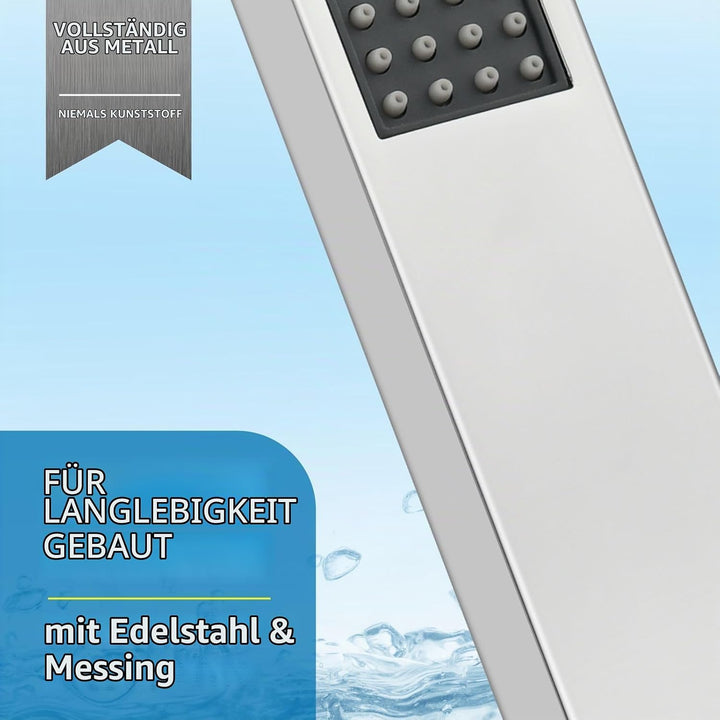 Handbrause Komplett aus Metall, Hochdruck-Duschköpfe von Voolan, Einfache Handbrause aus Chrom mit T