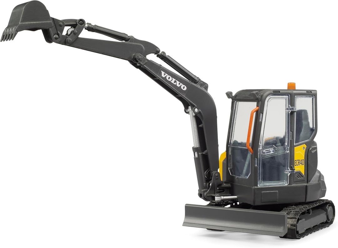 bruder 02465 - Volvo Kompaktbagger ECR40-1:16 Baufahrzeug, Baustelle, Löffelbagger, Arbeiter, Baumas