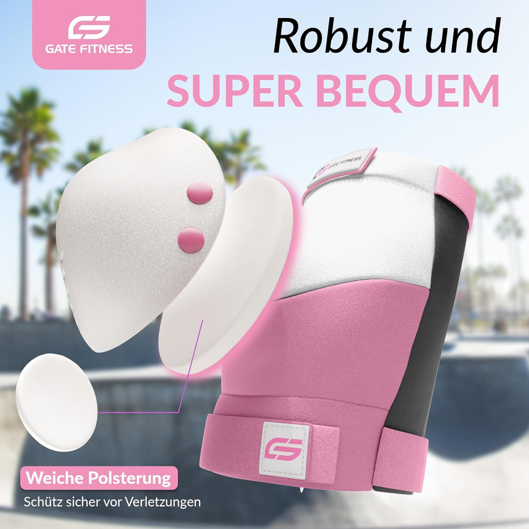 GATE FITNESS® Protektoren Set für Kinde &amp; Erwachsene - Schutzausrüstung Set [6 Teilen] Knieschützer