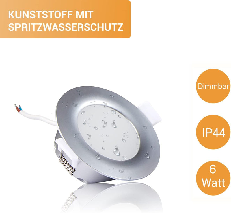 TEVEA® Ultra Flach LED Einbaustrahler IP44 dimmbar für den Wohnbereich | auch für das Bad geeignet |