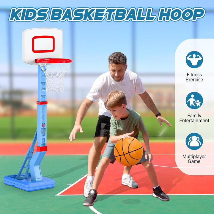 Kinder Basketballkorb,Basketballkorb Indoor Outdoor Réglable en 5 hauteurs 70-138 cm mit Mini Basket