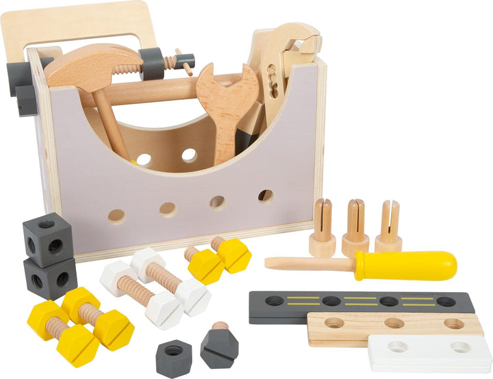small foot Werkzeugkasten 2in1 "Miniwob" aus Holz, auch als Werkbank nutzbar, mit Kinderwerkzeugen,