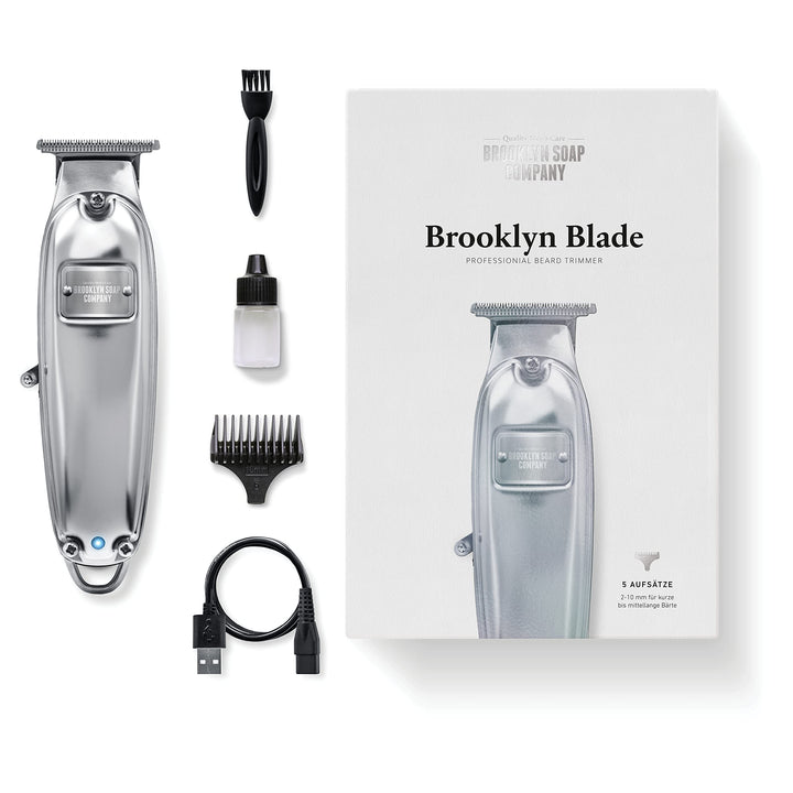 Brooklyn Blade® · Brooklyn Soap Company · Profi Barttrimmer für Zuhause · Trimmer aus Edelstahl mit