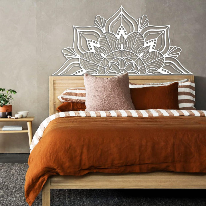 ESTART Grosse Metall-Mandala-Wanddekoration, einzigartige Lotusblumen-Wandkunst für Zuhause Schlafzi