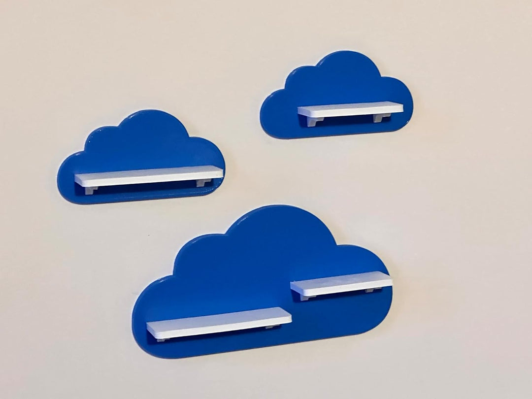 3er Wolken-Set passend/Kompatibel für die Toniebox Toniefiguren (Blau), Blau