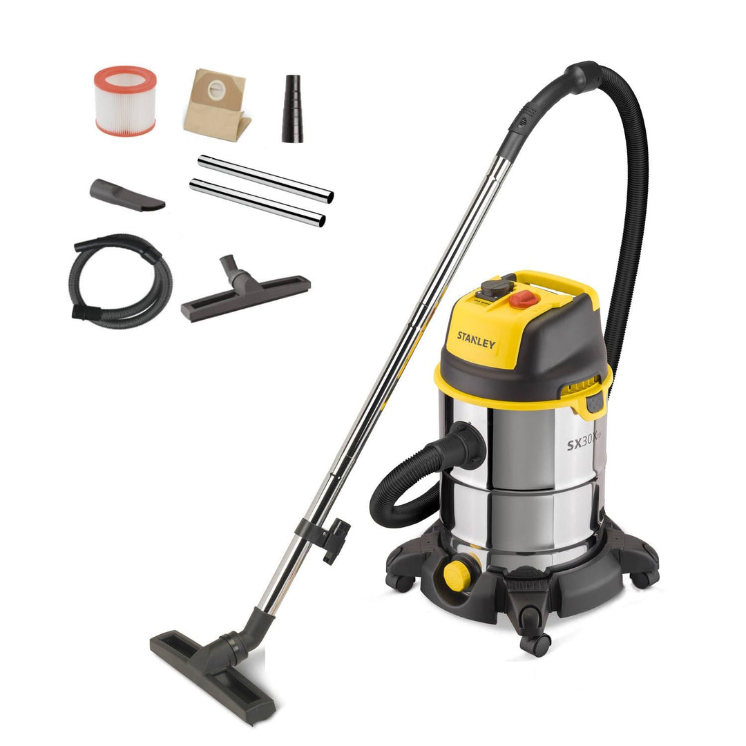Stanley Nass und Trockensauger SXVC30XTDE (1600 W, 30 l) Steel 30 l - Power Tool Socket, Steel 30 l