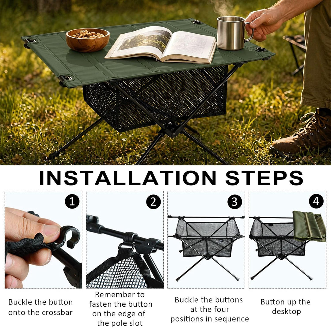 Klappbarer Campingtisch Ultraleicht und stabil, Tragbarer Outdoor Tisch mit praktischer Tragetasche,