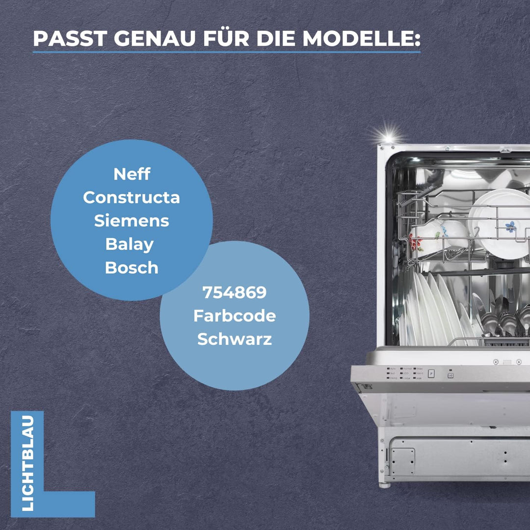 LICHTBLAU Türfedern Satz für Spülmaschine 754869 Farbcode Schwarz I Reparatursatz mit Seilzügen Nr.
