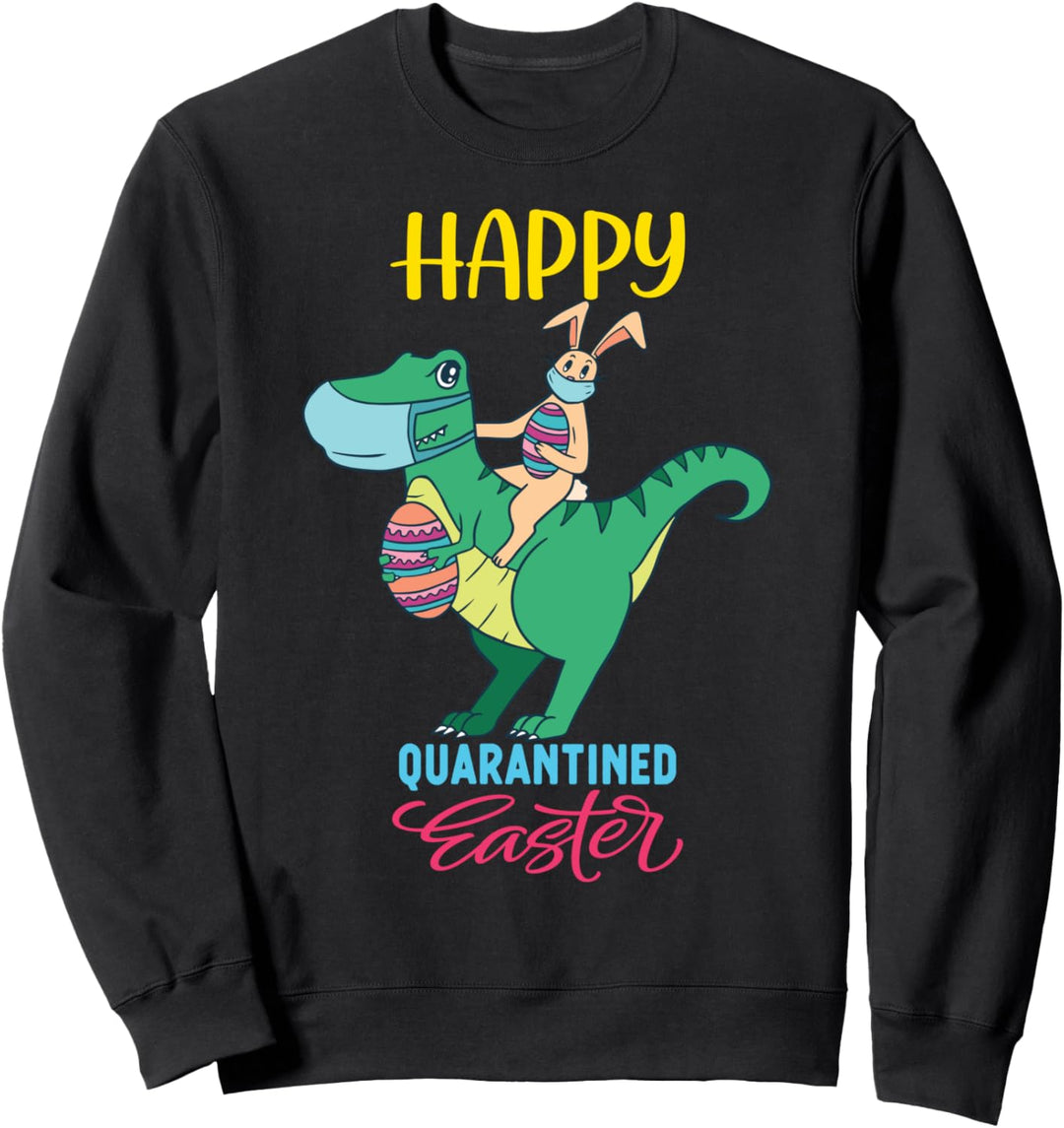 Hasenreit-Trex mit Masken Lustige Quarantäne-Osterkinder Sweatshirt