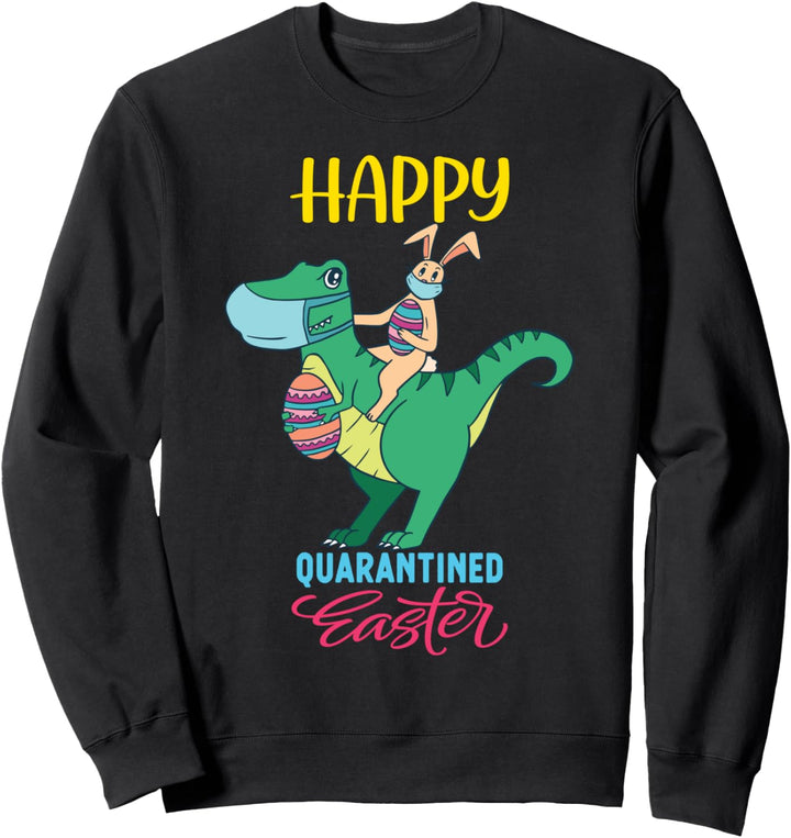 Hasenreit-Trex mit Masken Lustige Quarantäne-Osterkinder Sweatshirt