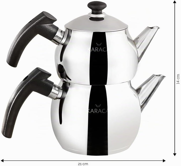 Karaca Adelya Mini Teekanne Set Schwarz, Adelya