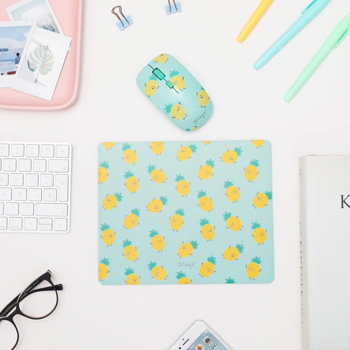 WONDEE Mr. Wonderful 2-in-1 Set mit Maus und Mauspad im Ananas-Design