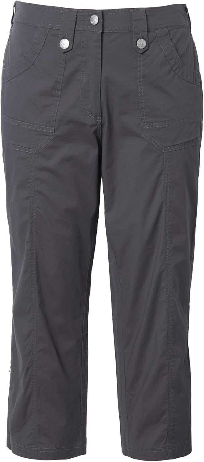 Ulla Popken Damen grosse Grössen Cargohose mit Krempelbein Hose 36W / 32L Graphitgrau, 36W / 32L Gra