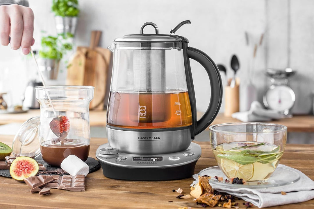 Gastroback 42438 Design Tea and More Advanced Automatischer Teekocher und Wasserkocher, Multifunktio