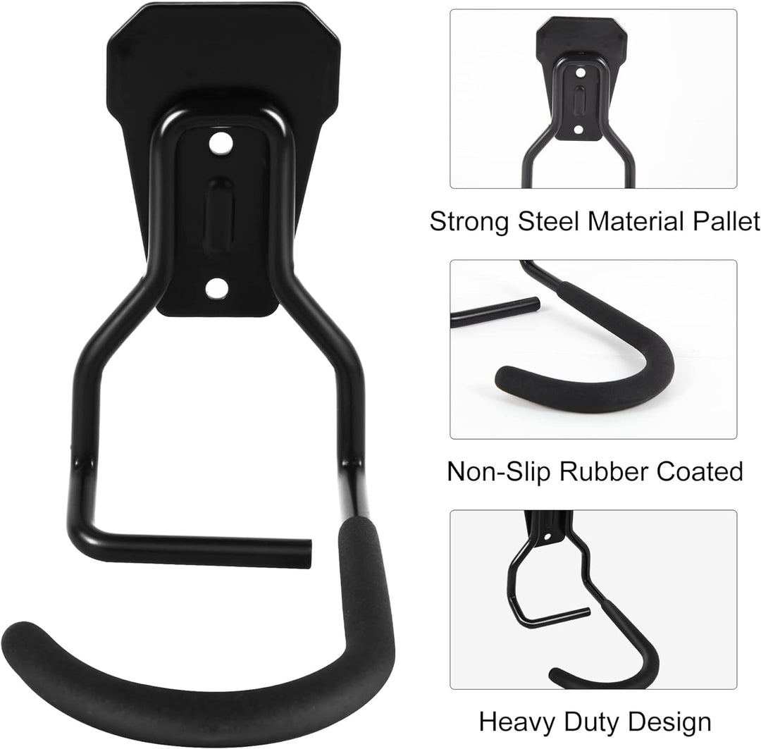 Sioner 4er-Pack Vertikale Fahrradhaken，Fahrradhalter,Heavy Duty Hooks Wandhalterung Fahrradhalter,Fa