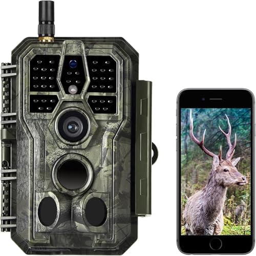 WLAN Wildkamera WiFi Wildtierkamera Nachtsichtkamera Fotofalle 32MP 1296P Verbinden druch APP Blueto
