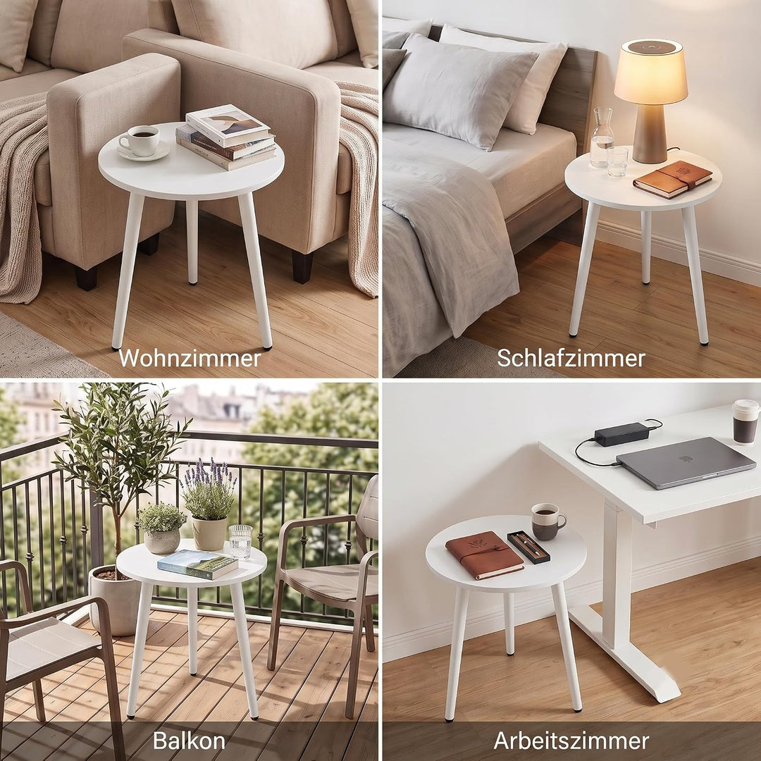 APICIZON Beistelltisch, Couchtisch rund Ø 42 cm, Höhe 51 cm, Sofatisch mit Beinen aus Massivholz, Sk