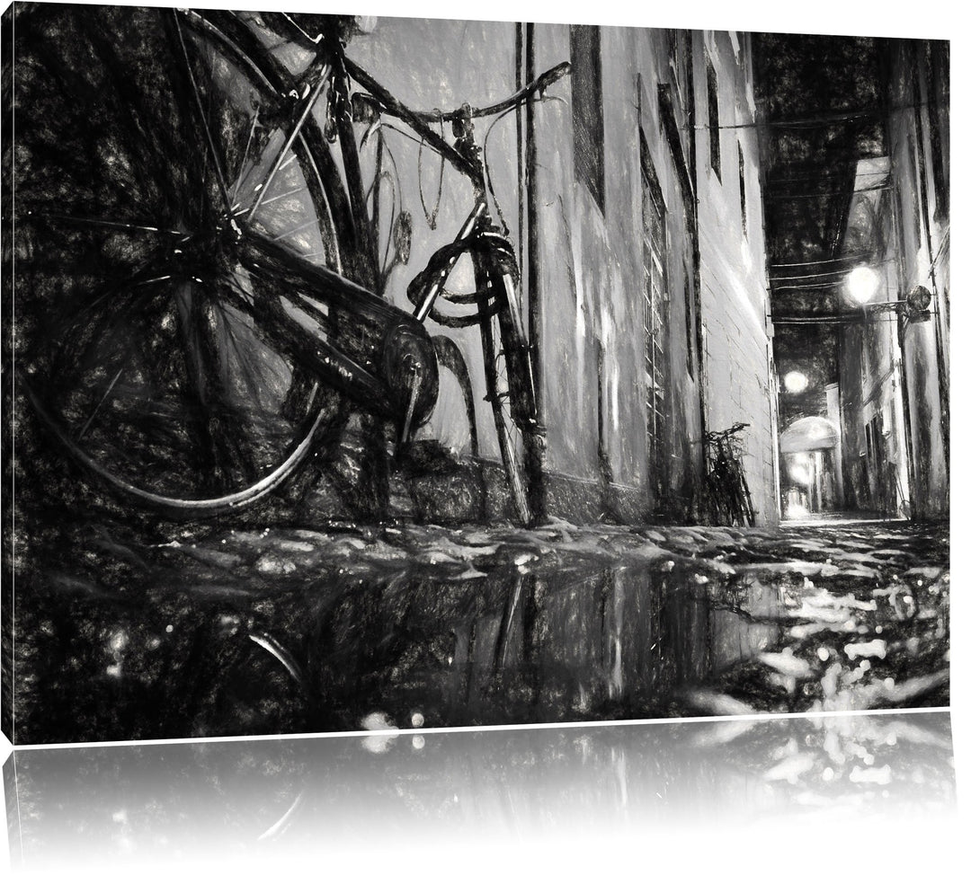 Pixxprint Small Street at Night Los Angeles als Leinwandbild/Grösse: 100x70 cm/Wandbild/Kunstdruck/f