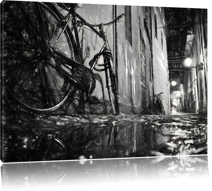 Pixxprint Small Street at Night Los Angeles als Leinwandbild/Grösse: 100x70 cm/Wandbild/Kunstdruck/f