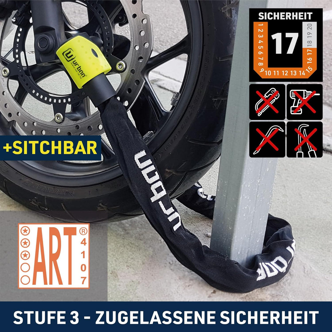 Urban Security 10K120 Motorradschloss Kettenschloss Motorrad Escooter Roller Schloss Motorrad Schlos