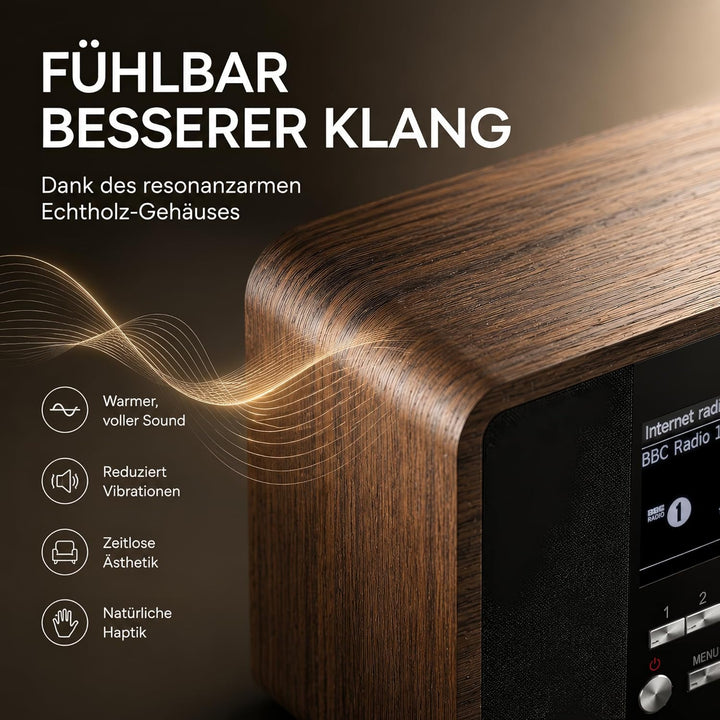 Imperial i110 Internetradio UPNP/DLNA Mediaplayer holzoptik Braun Single, Braun Single