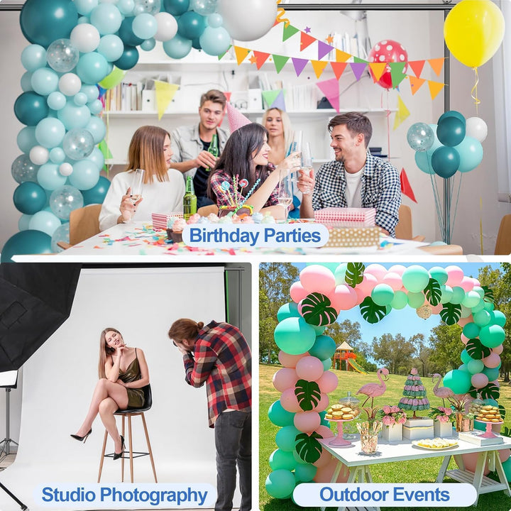 EMART Foto Hintergrund Ständer 3 X 3,6M, Verstellbarer Hintergrundsystem mit 4 Stück Hintergrundklem