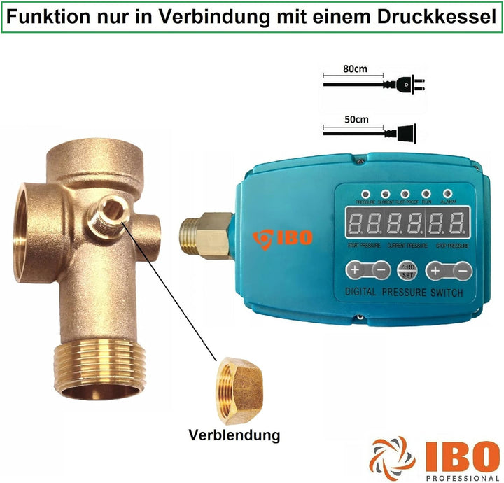 Elektronischer Druckschalter mit 5-wege Verteiler f. Pumpe inkl. Trockenlaufschutz - Funktion