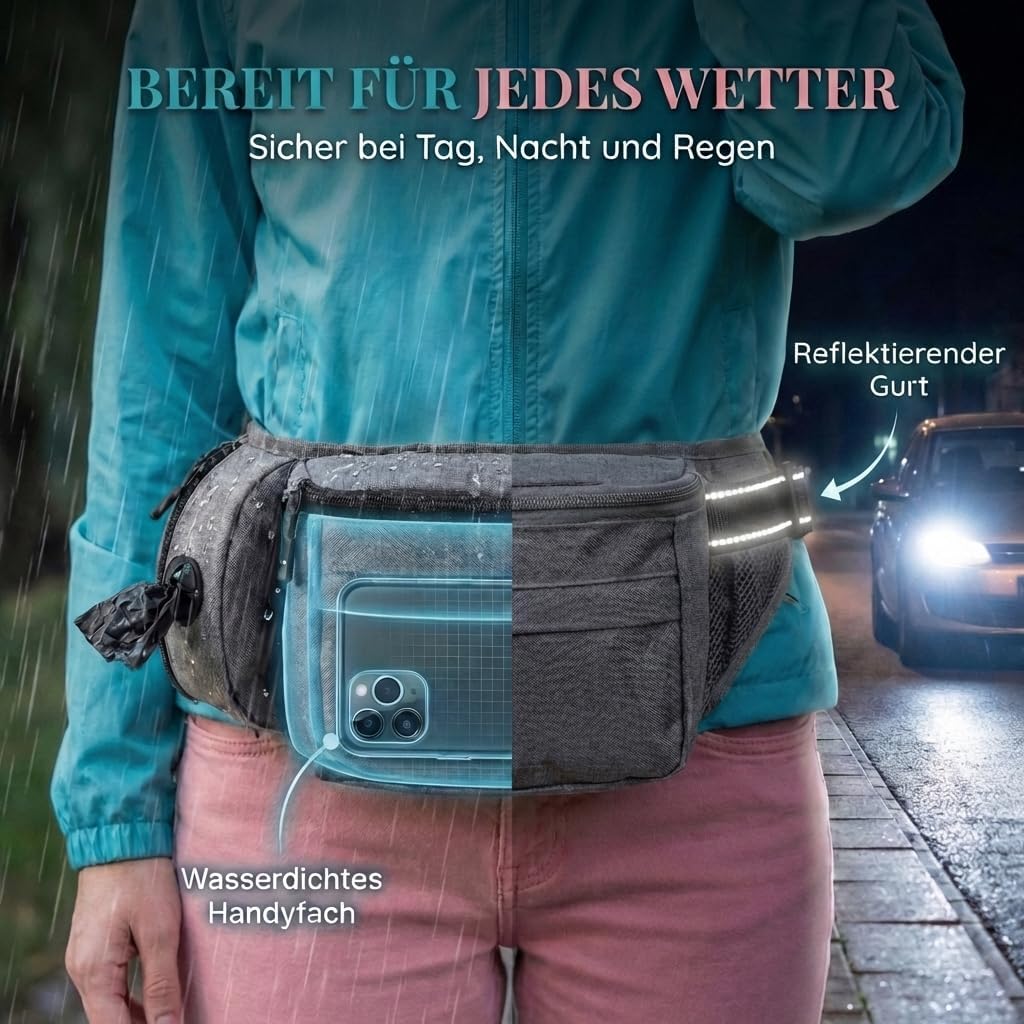 HUND IST KÖNIG Leckerlitasche für Hunde Leckerlis & Hundezubehör - Robuste Bauchtasche Hund - Futter