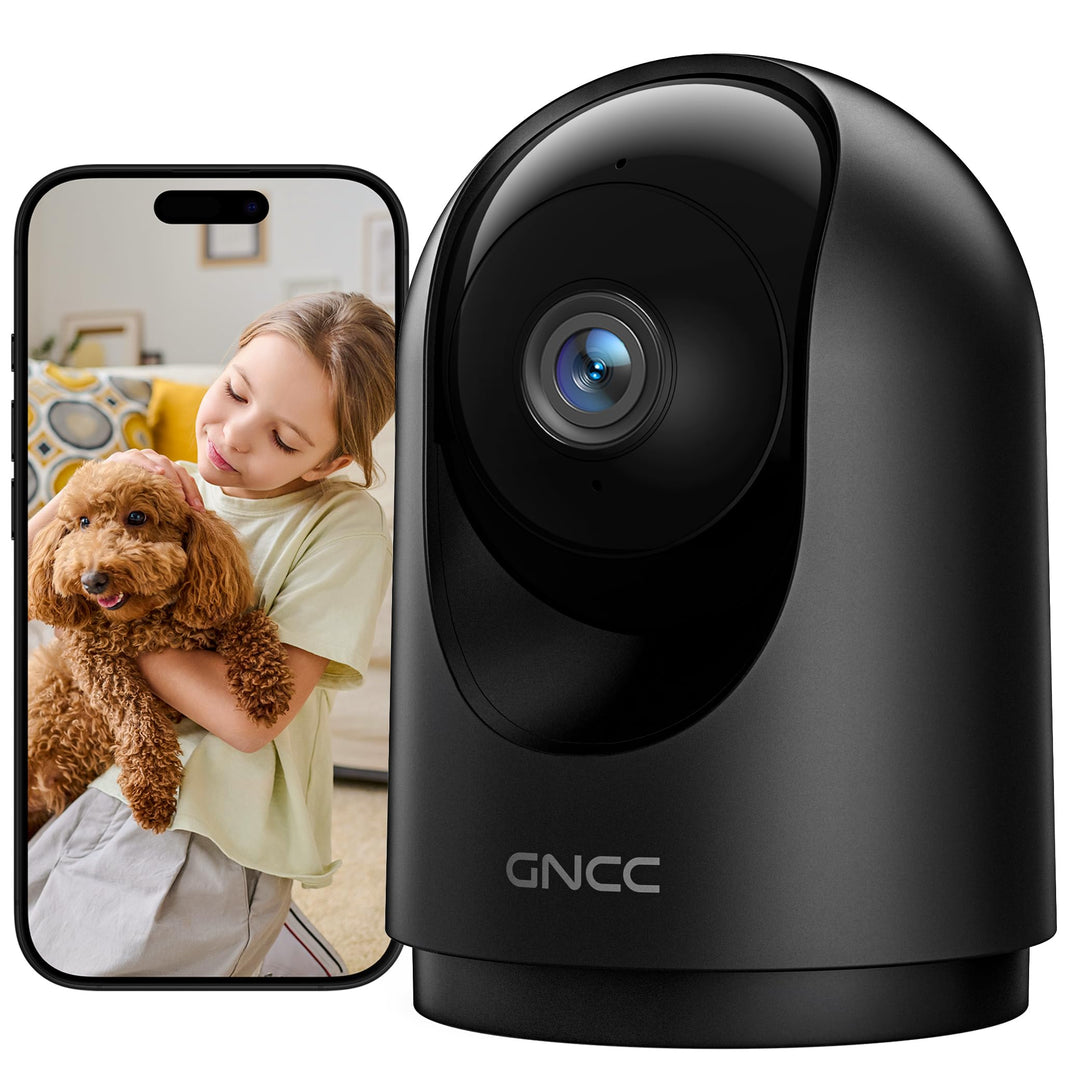 GNCC Überwachungskamera Innen 2K, 360° WLAN Kamera Indoor, Kamera Überwachung Innen mit Automatische
