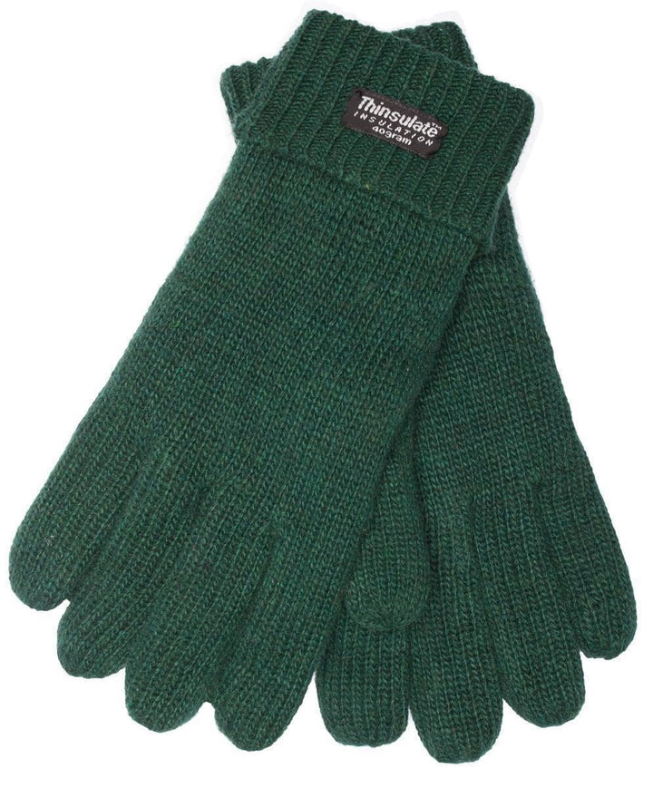 EEM Damen Strickhandschuhe, weiche Wolle, Thinsulate Thermofutter L-XL Dunkelgrün, L-XL Dunkelgrün