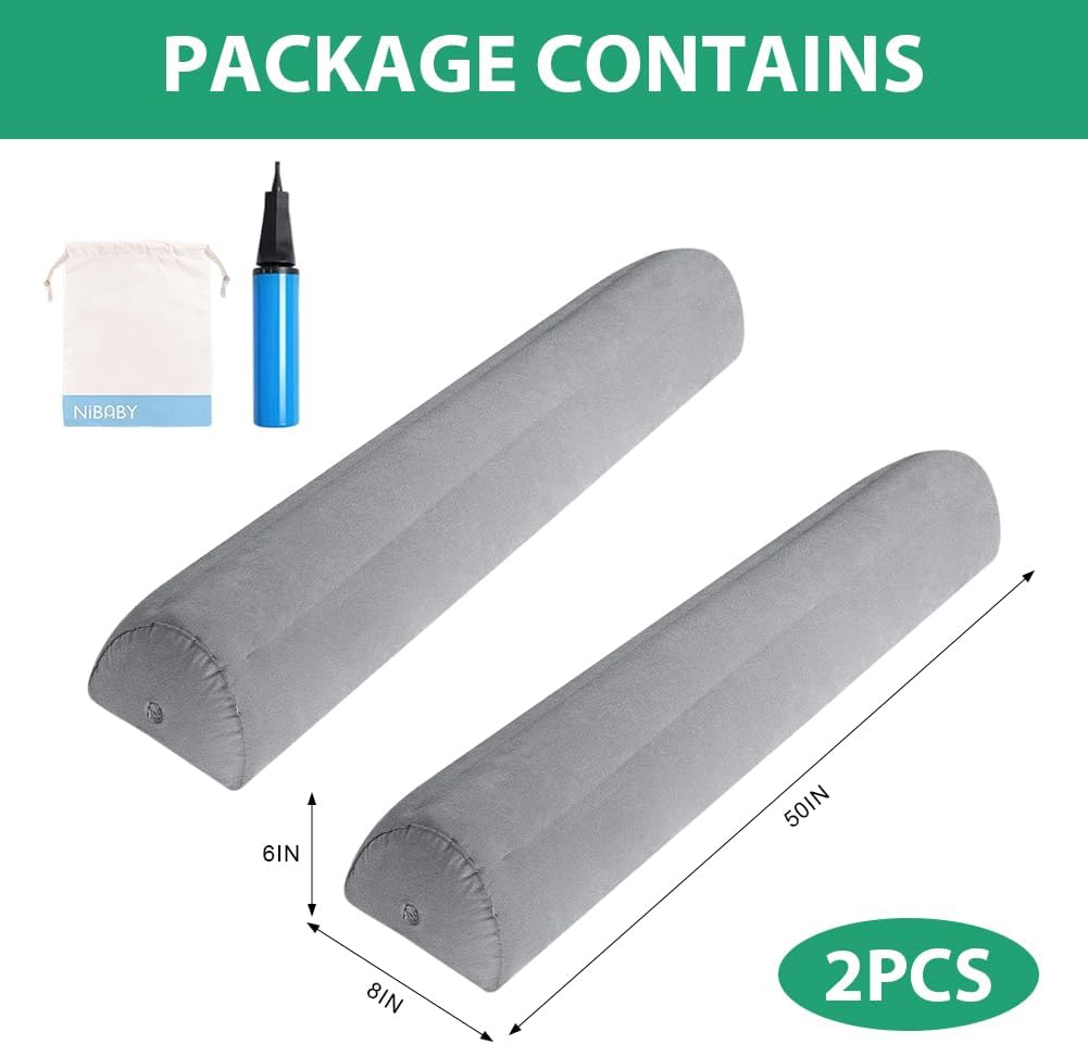 RANJIMA Rausfallschutz Bett Aufblasbar,2er Pack Aufblasbares Rausfallschutz Bettgitter mit Handpumpe