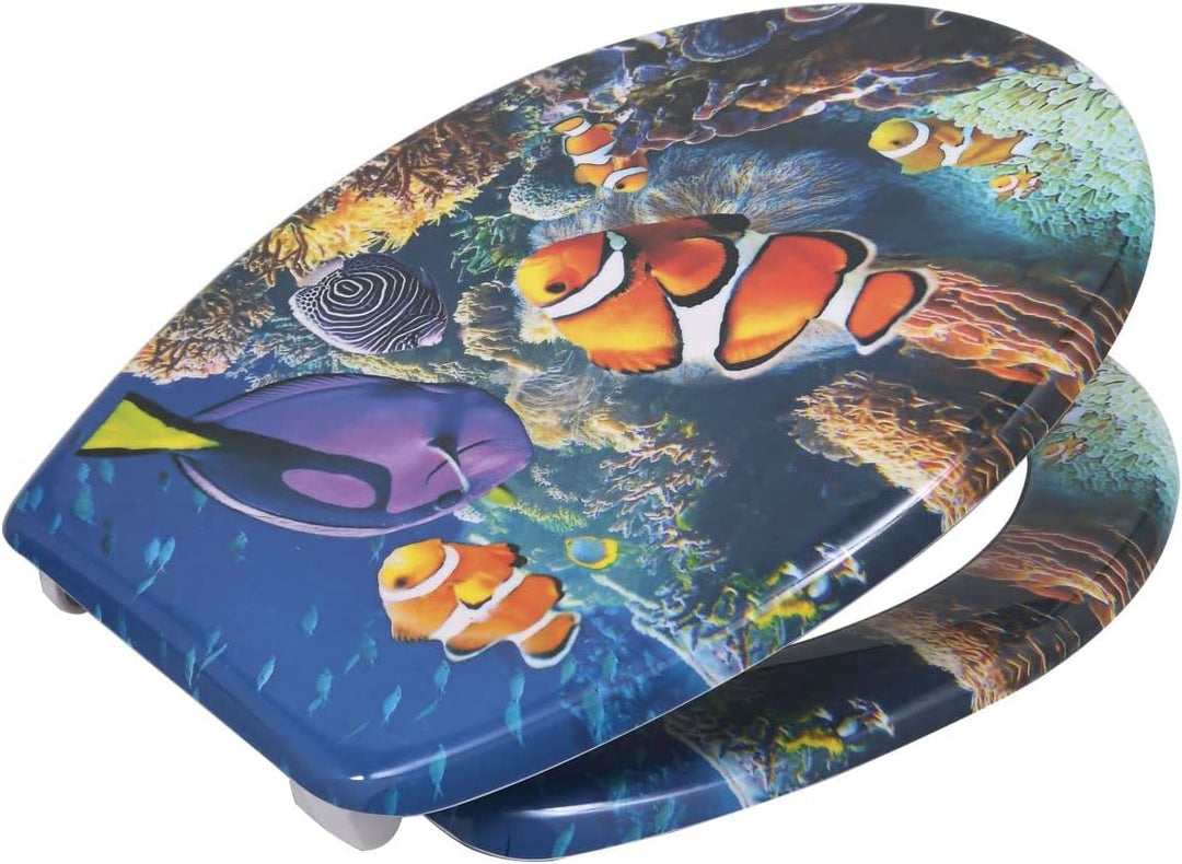 VEROSAN Duroplast WC-Sitz Aquarium, mit Absenkautomatik für geräuschloses Schliessen, angenehmer Sit