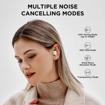 1MORE ComfoBuds Mini Hybrid Active Noise Cancelling Earbuds In-Ear Kopfhörer mit Stereo-Sound, Bluet