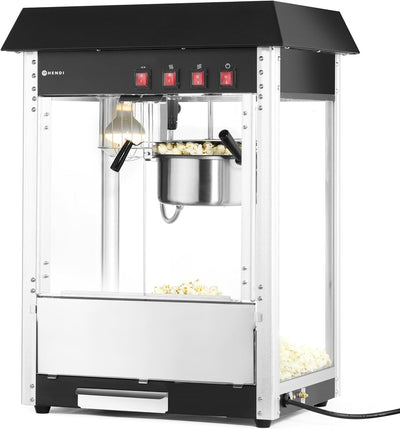 HENDI Popcorn-Maschine, Popcornmaschine, Popcorn Maker, mit Krümelschublade, 230V, 1500W, 560x420x(H