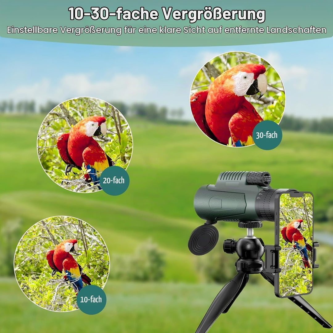 10-30 X 50 Monokular Teleskop Monokular Fernglas BAK4 Prisma Mehrschichtige Linsen Mit Stativ Handy-