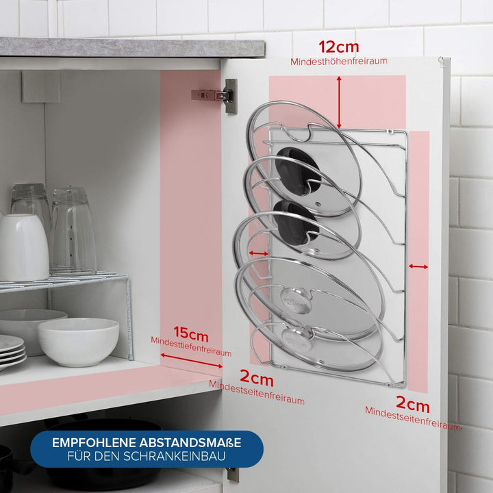 joeji's Kitchen Topfdeckelhalter - Wandmontage oder Schranktür - Deckelhalter für Pfannendeckel - 2