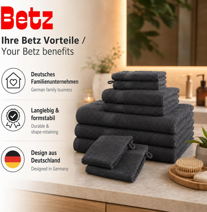 Betz 12-TLG. Handtuch-Set Palermo 100% Baumwolle 2 Liegetücher 4 Handtücher 2 Gästetücher 2 Seiftüch