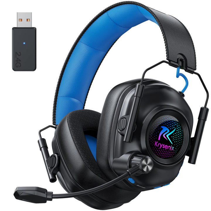 KGH2 Gaming Headset Wireless für PS4, PS5, PC, Mac, Switch, 2.4GHz Gaming Headset mit Mikrofon, Falt