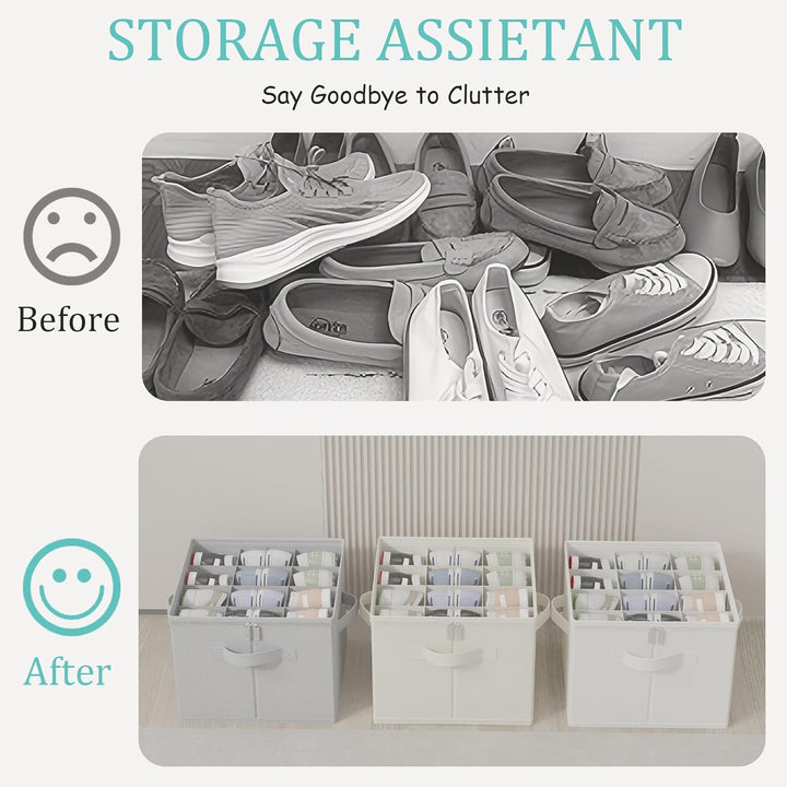 GUOHNHE Schuhorganizer für Closet, Passt 12 Paare, Grosse Schuhschrank, Schuhbox mit Durchsichtigem