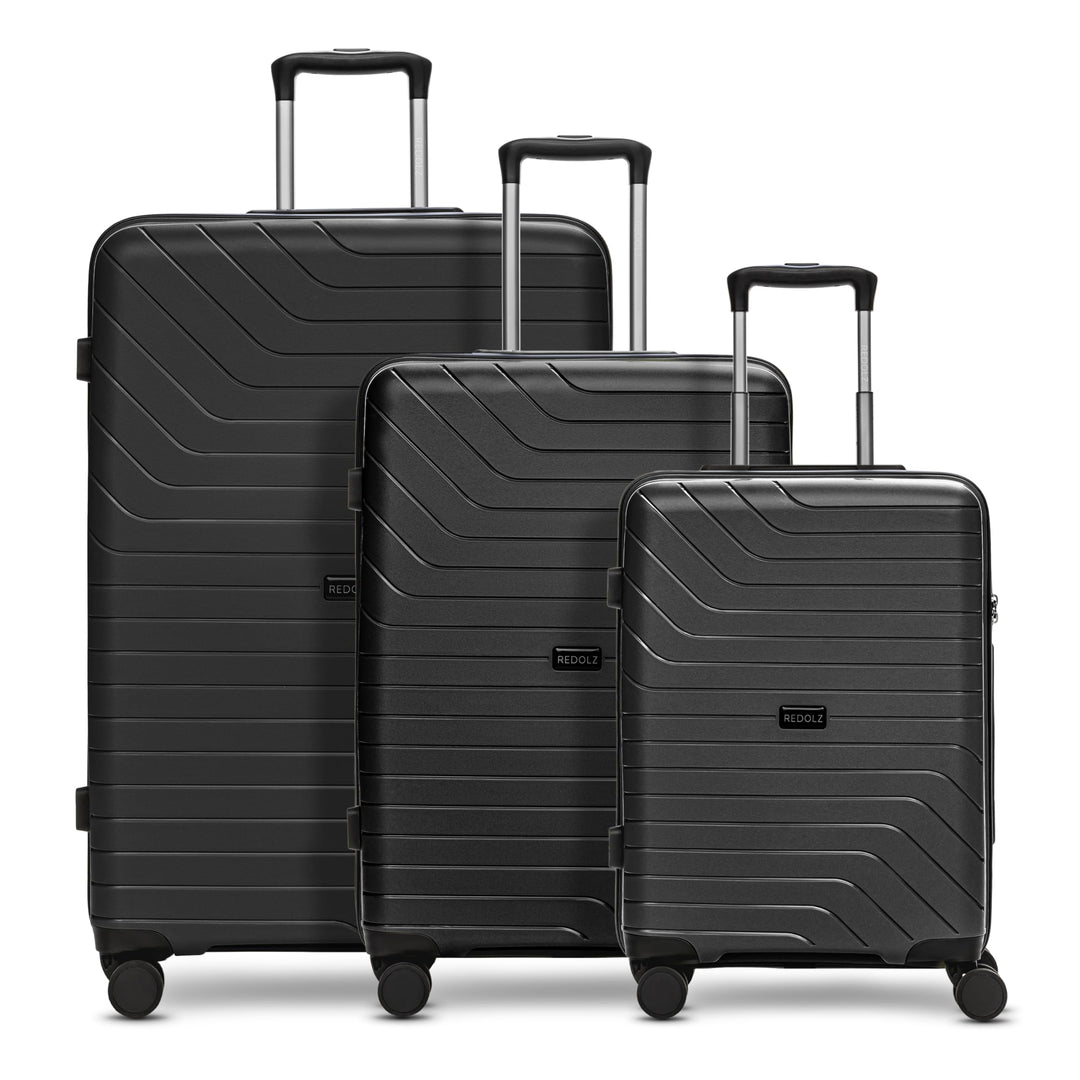 REDOLZ Hartschalen Koffer-Set 3-teilig | aus hochwertigem, leichtem Polypropylen Material | 4 Doppel