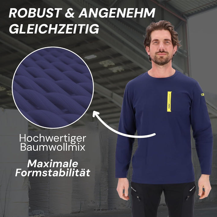 PUMA Workwear Advanced Kollektion - Longsleeve Herren Pullover - Brusttasche und Utility Fach an der